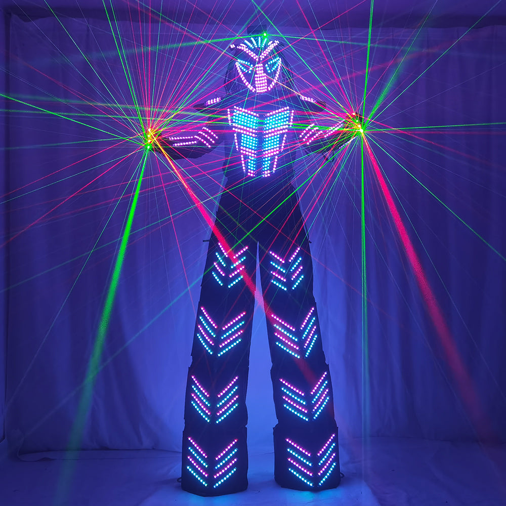 LED Robot Costumes Costume Lumineux David Guetta LED Robot Suit Illuminated Kryoman Robot Led Stilts Vêtements