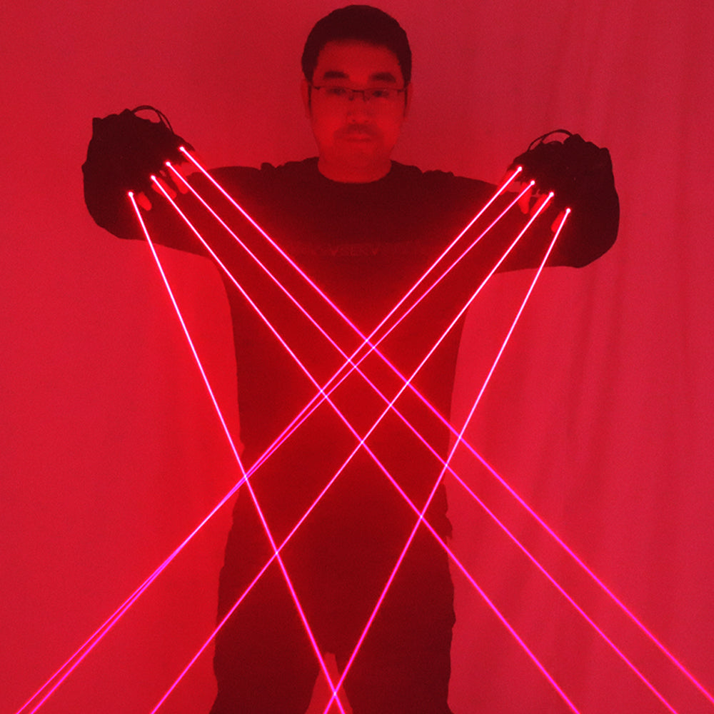 Guanti laser rossi con 4pcs Laser Laser Gloves Luminous Glasses for LED Robot Suits DJ Club Party Show