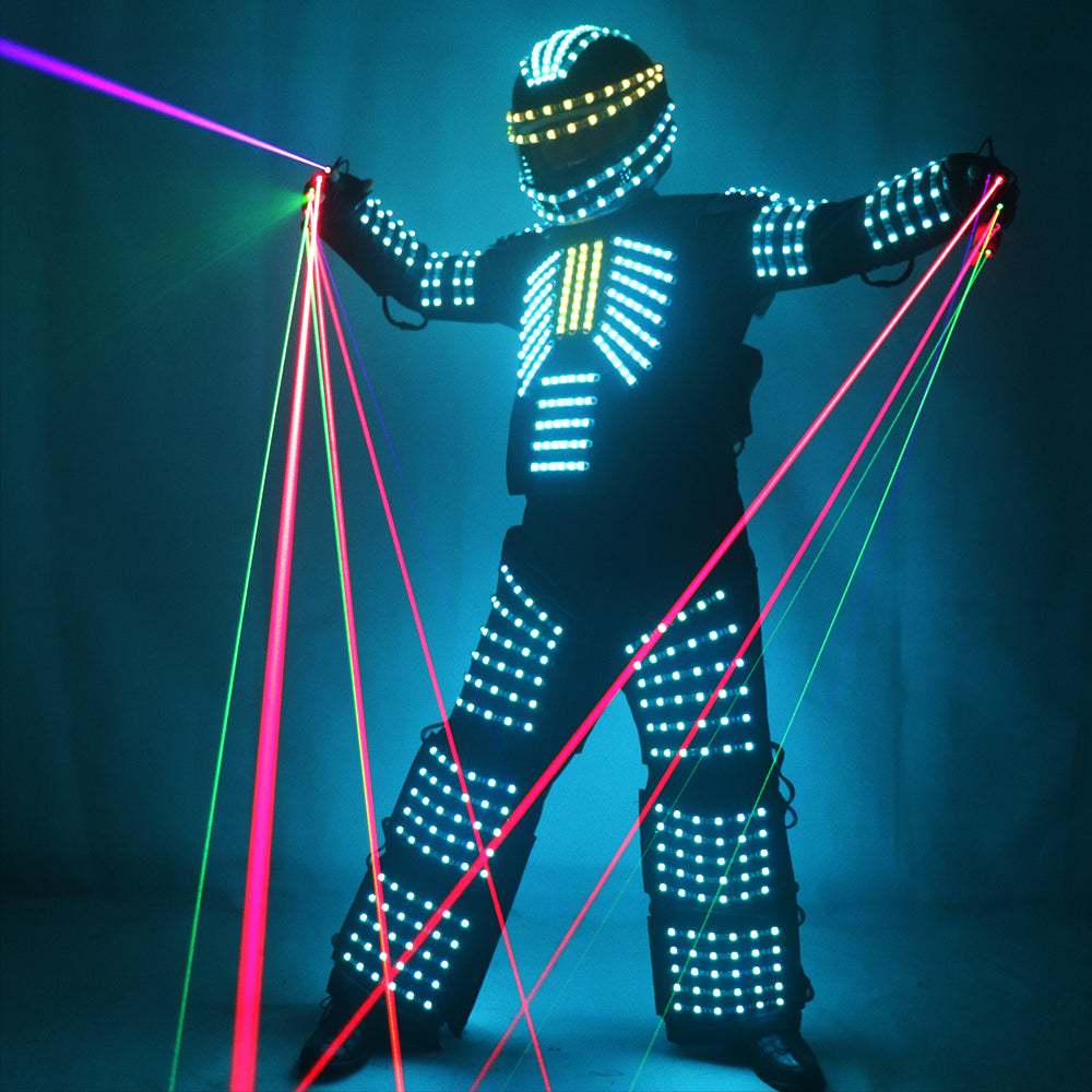 LED Robot Costume Robots Vêtements DJ Traje Party Show Glow Costumes pour Dancer Party Performance Electronic Music Festival DJ Show