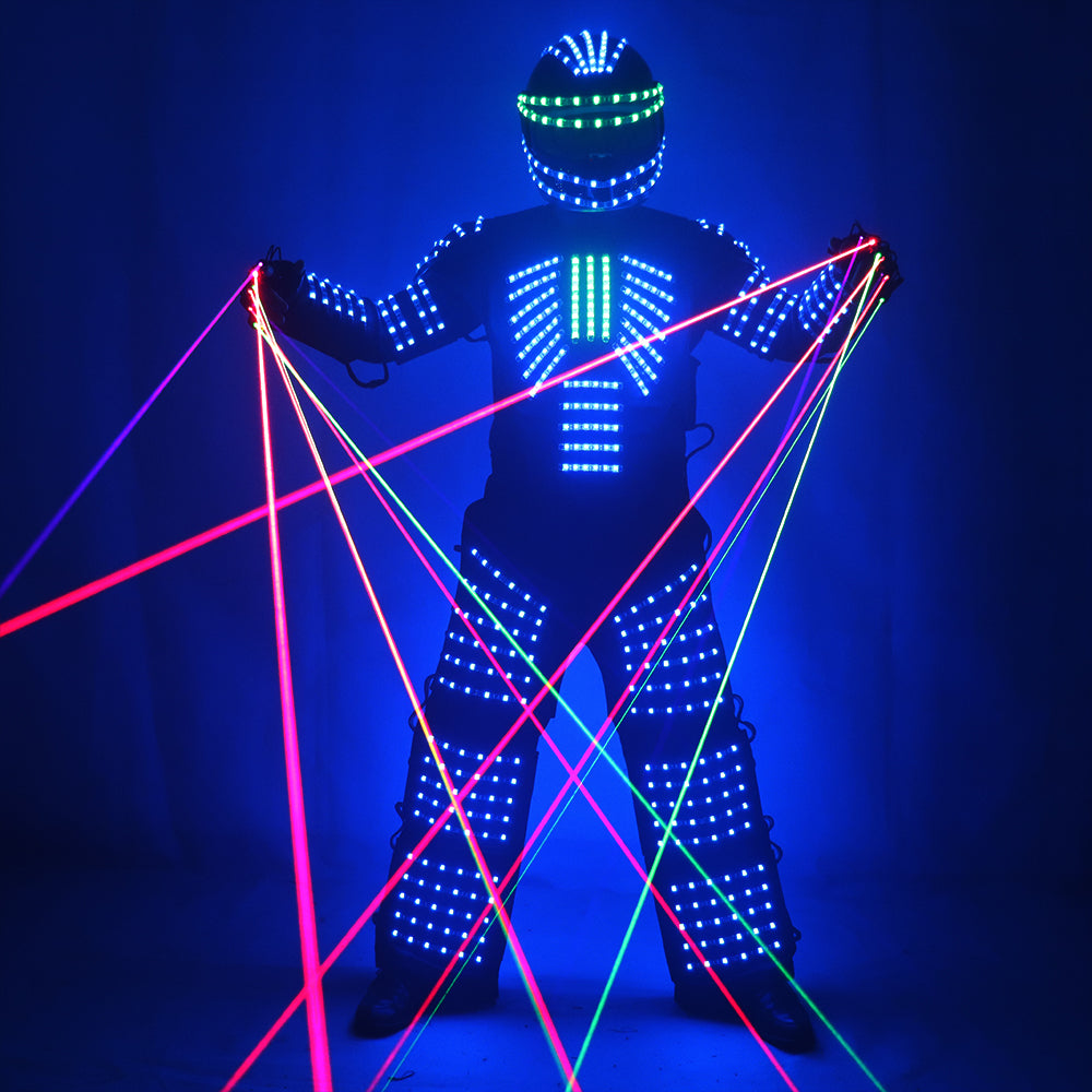 LED Robot Costume Robots Vêtements DJ Traje Party Show Glow Costumes pour Dancer Party Performance Electronic Music Festival DJ Show