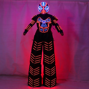Traje De Robot LED Stilts Walker LED Light Robot Costume Clothing Event Kryoman Costume Led Disfraz De Robot