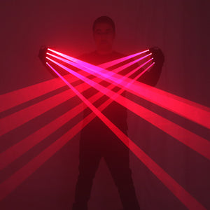 Quality DJ Club 4 Pcs 650nm 100mw Red Laser Glow Gloves for LED Luminous Costumes Show