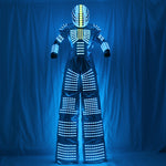 Charger l&#39;image dans la galerie, Costume de robot lumineux LED David Guetta Costume de robot Performance Illuminated Kryoman Robotled Stilts Vêtements Costumes lumineux
