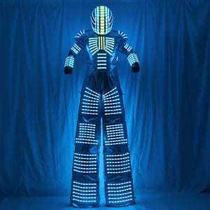 LED Luminous Robot Costume David Guetta Robot Suit Performance Illuminated Kryoman Robotled Stilts Clothes Luminous Costumes