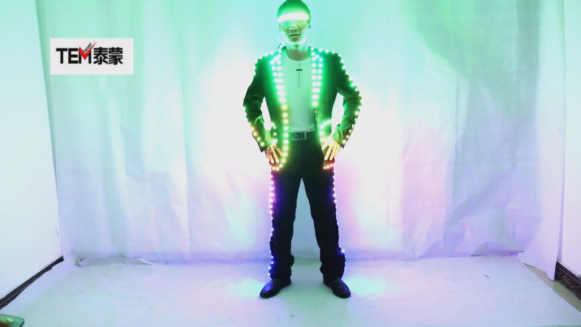 Digitale Vollfarb-LED-Anzug Fernbedienung LED Jacke für Bar Hosting, Hochzeit Herren Kleid Kostüm Tron Anzug