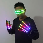 Load image into Gallery viewer, LED Glow Gloves Rave Flashing Finger Lighting Glasses Light Up Glasses Rave Costume Party Decor DJ SunGlasses Halloween Decorati
