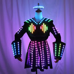 Laden Sie das Bild in den Galerie-Viewer.Full Color LED Leather Skirt Female Robot Outfit Stage Performance Bar Sexy Night Club DJ Singer Dance Dress
