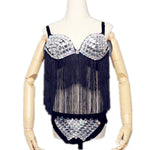 Carica l&#39;immagine nel visualizzatore di Gallery, Nightclub Pole Dance Abbigliamento Bikini Rhinestone Specchio Costume Shiny Lens Bra Pant Sexy GOGO Danza Rave Abbigliamento Saldi Abito Da palcoscenico
