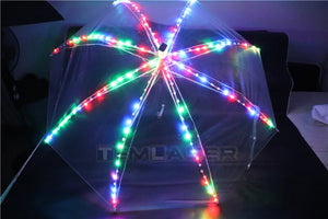 LED Luminoso Paraguas de Baile Fluorescentes, Luminoso Paraguas de la Etapa de Rendimiento Trajes de Luz Props Gran Danza Rendimiento