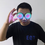 Load image into Gallery viewer, High Quality USB Recharge Led Glasses Light Up Goggles Rainbow Full Color Spectrum Rave Eye Costume Night Club Party
