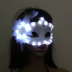 Charger l&#39;image dans la galerie, Grimace d&#39;horreur de masque lumineuse menée Noël d&#39;EL Wire ensanglanté disc-jockey de barre de club de parti de Carnaval rougeoyant le plein masque de visage
