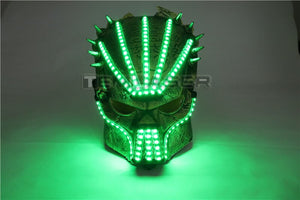 Led Luminous Halloween Ghosts Mask beleuchten Bühnenperformance Kopfbedeckung Grüne Laser-LED-Brille Party Masquerade Masken