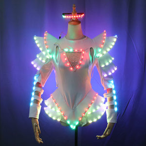 LED Femme Guerrier Suits Costume Lumineux Costume Vêtements pour femmes  Salle de bal Danse Dress Chine Accessoires – temlaser
