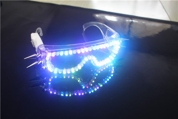قفازات ليزر عالية الجودة LED تضيء نظارات LED بار عرض ازياء متوهجة الدعامة حزب DJ الرقص مضاء البدلة