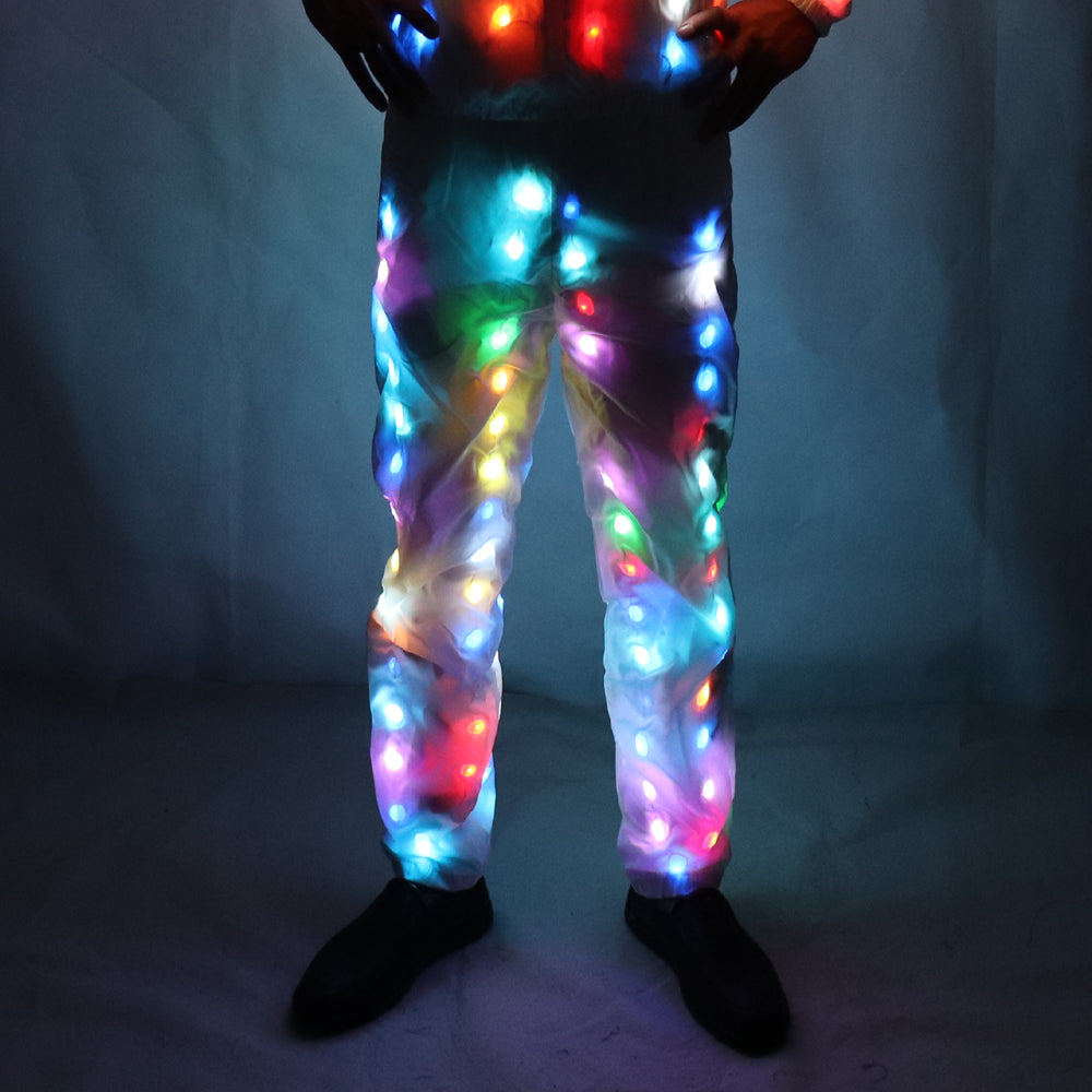 Unisex LED Flash Light Up Rave Jacket Sport Outwear Costume da festa Fantasia Manica lunga Cerniera Tasca con cappuccio Abiti luminosi