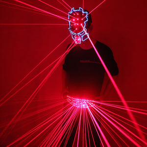 Red Laser Belt Mask LED Glowing Girdle Dj Disco Dance Clothing Ballroom Singer Disco Laser Man Vest Suit