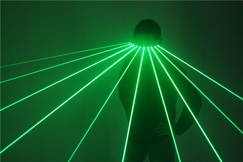 Gafas de láser verde de 532 nm para espectáculos de DJ de club de pub con gafas de escenario LED de láser verde de 10 piezas