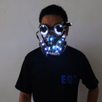 تحميل الصورة في عارض المعرض ،Full Color LED Lighting Steampunk Glasses Gas Masks Goggles Cosplay Bar Props Gothic Anti-Fog Haze Men and Women Mask
