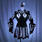 Cargar imagen en el visor de la galería, Full Color LED Leather Skirt Female Robot Outfit Stage Performance Bar Sexy Night Club DJ Singer Dance Dress
