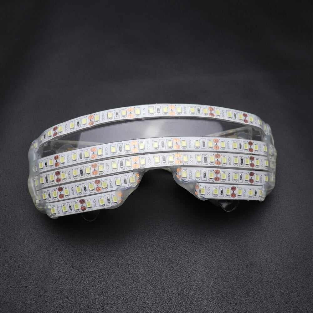 نظارات LED مضيئة هالوين الطرف تضيء ارتداء العين لأضواء LED المتزايدة أداء الملابس زي المرحلة