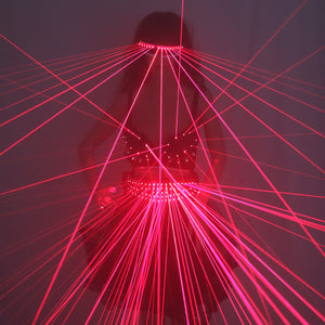 Rouge LED Vêtements Laser Costumes Soutien-gorge Laser Sexy Girl Lunettes Laser pour les Artistes de Discothèque
