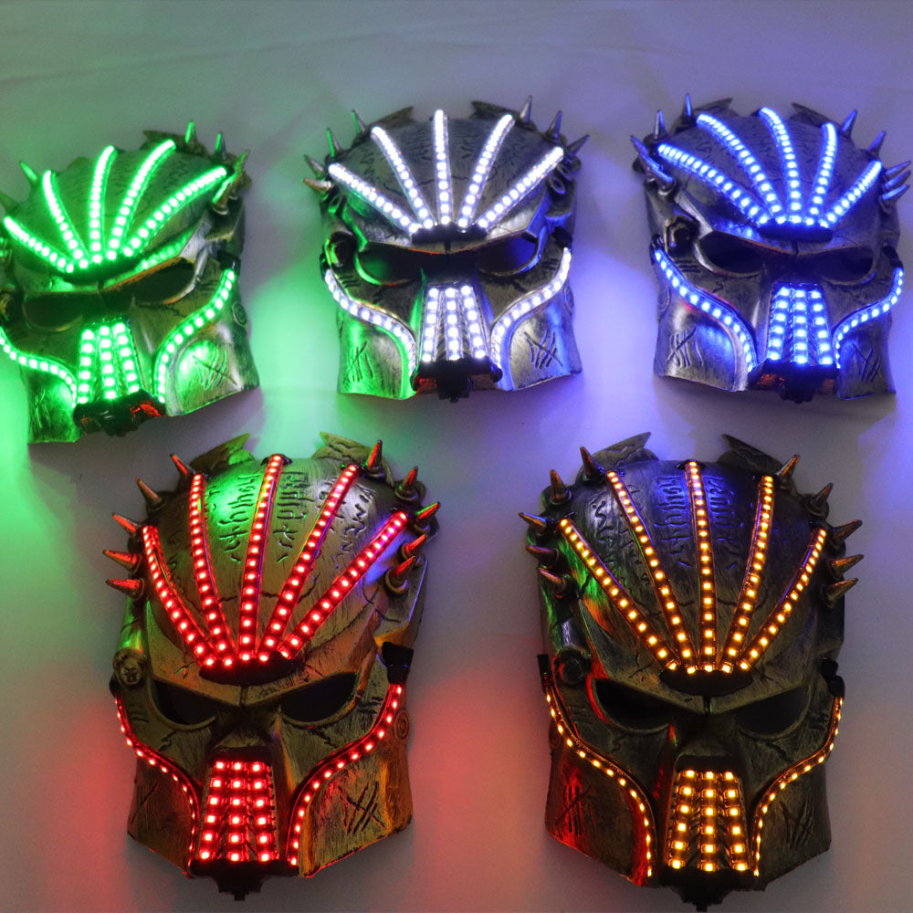 Máscara de fantasmas de Halloween luminosa LED Ilumina el escenario Escenario Headwear Láser verde Gafas LED Máscaras de disfraces