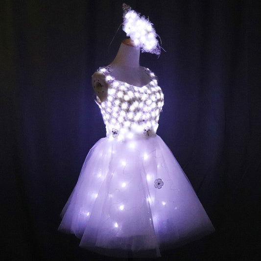Novia luz de ropa luminosa LED traje ballet Tutu Led vestidos para bailar faldas fiesta de boda