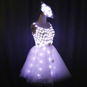 Mariée Light Up Luminous Clothes LED Costume Ballet Tutu Led Robes pour Dancing Skirts Wedding Party