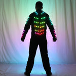 Carica l&#39;immagine nel visualizzatore di Gallery, Il colore pieno ha CONDOTTO il costume di ballo di stadio di causa di robot Tron RGB il soprabito di giacca di attrezzatura luminoso illuminato
