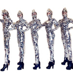 Carica l&#39;immagine nel visualizzatore di Gallery, Luccicanti Paillettes Argento Donne Tuta Completo Specchio Leggings Prom Celebrare Outfit Prestazioni Vestiti
