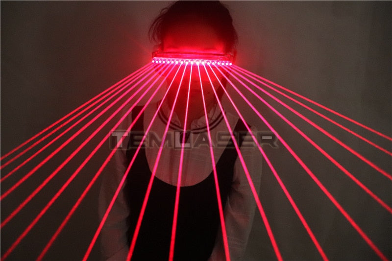 650nm نظارات الليزر الحمراء حزب LED النظارات الشمسية 18pcs الليزر تدفق الناس المرحلة وامض الزجاج Gogo عرض اللوازم