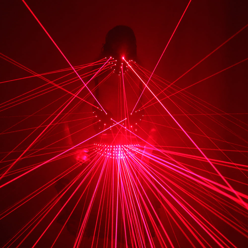 Lady Abbigliamento Laser Reggiseno e cintura Laser Laser rosso per night club Led da donna luminoso Vestito laser Show
