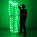 Carica l&#39;immagine nel visualizzatore di Gallery, LED Full Color Belly Dance Silk Fan Veil Stage Performance Accessories Prop Light Bellydance LED Fans Shiny Rainbow

