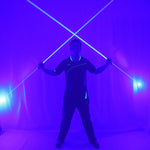 Carica l&#39;immagine nel visualizzatore di Gallery, Mini Dual Direction Blue Laser Sword for Laser Man Show Double Headed Wide Beam Red and Green Pedal Laser Show Props
