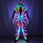 Charger l&#39;image dans la galerie, Full Color LED Suit Costumes Clothes Lights Luminous Stage Dance Performance Show Dress Growing Light Up Armor for Night Club

