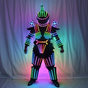 Full Color Smart Pixels LED Robot Suit Costume Clothes Stilts