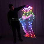Cargar imagen en el visor de la galería, LED Full Color Belly Dance Silk Fan Veil Stage Performance Accessories Prop Light Bellydance LED Fans Shiny Rainbow

