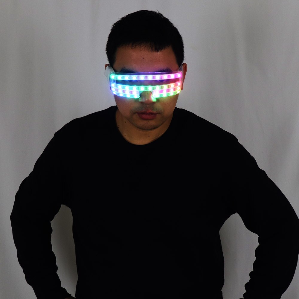 Full Color Punk LED Glowing  Mask Rave Glasse Glasses Goggles EDM Party DJ Stage Laser Show