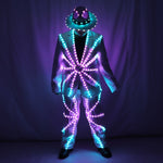 Charger l&#39;image dans la galerie, Full Color LED Suit Costumes Clothes Lights Luminous Stage Dance Performance Show Dress Growing Light Up Armor for Night Club
