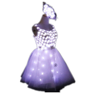 Bride Light Up Luminous Clothes LED Costume Ballet Tutu Led Dresses for Dancing Skirts Wedding Party