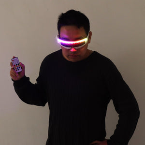 Fashion Cool LED Glasses Luminous Neon Light Up Glasses Glowing Rave Costume Glasses Christmas Halloween Supplies DJ Club Props