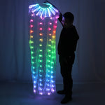 Charger l&#39;image dans la galerie, LED Full Color Belly Dance Silk Fan Veil Stage Performance Accessories Prop Light Bellydance LED Fans Shiny Rainbow
