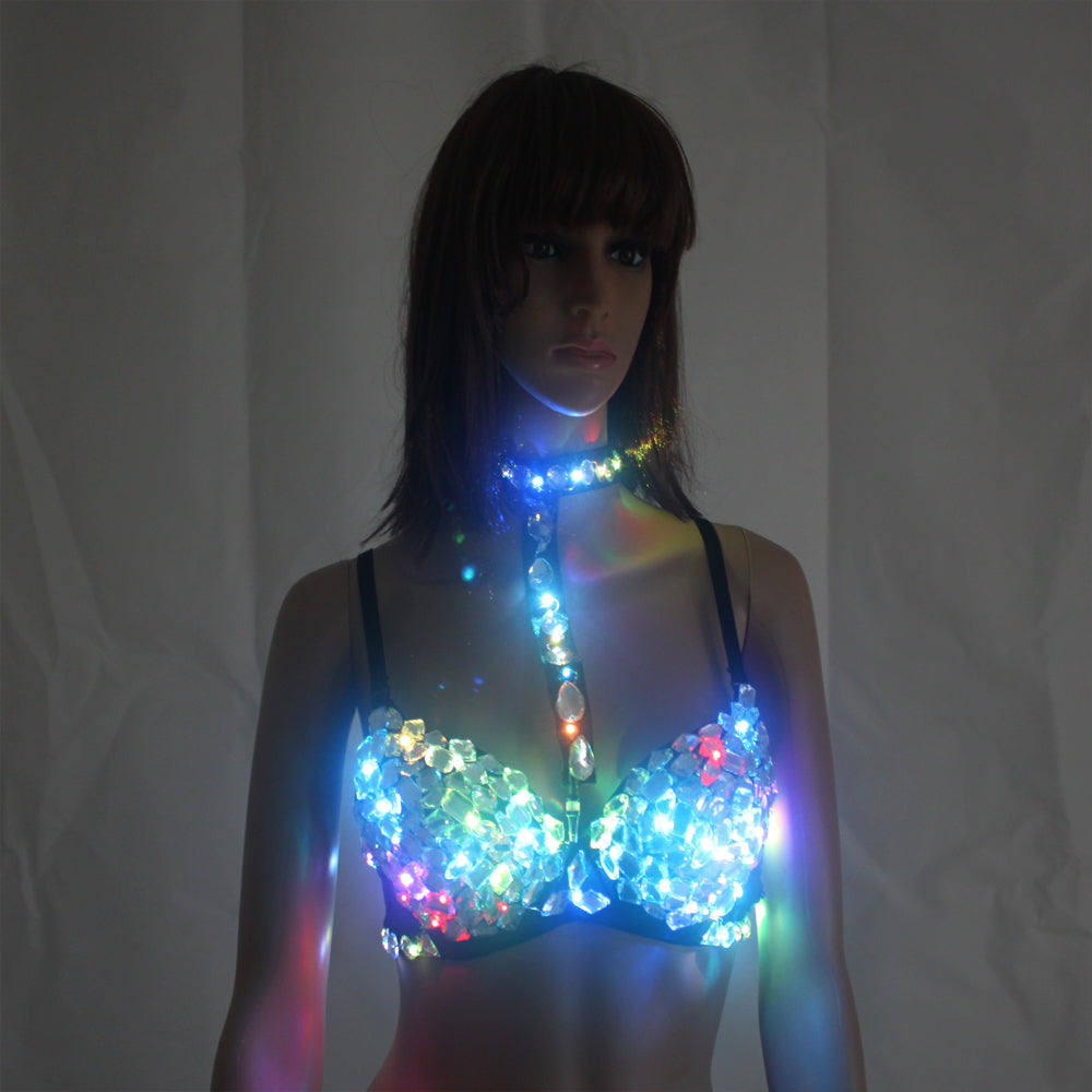 China Sexy LED light up bra and panty with LED Wings for Dance