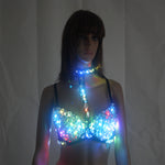 Load image into Gallery viewer, Sexy LED Bra Stage Bra Colorful Flash LED Glow Diamond Underwear for Singer Dance Punk Club Stage Wear
