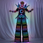 Carica l&#39;immagine nel visualizzatore di Gallery, Full Color Smart Pixels LED Robot Suit Costume Clothes Stilts Walker Costume LED Lights Luminous Jacket Stage Dance Performance
