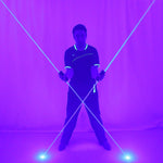 Laden Sie das Bild in den Galerie-Viewer.Mini Dual Direction Blue Laser Sword for Laser Man Show Double Headed Wide Beam Red and Green Pedal Laser Show Props

