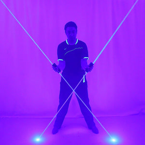 Mini Dual Direction Blue Laser Sword for Laser Man Show Double Headed Wide Beam Red and Green Pedal Laser Show Props