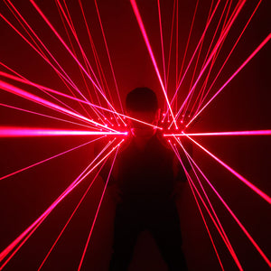 Roter Laseranzug, LED-Weste, leuchtende Weste Laserhandschuhe Brille für Lasershow