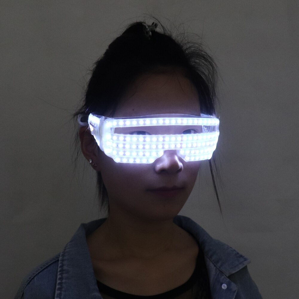 نظارات LED مضيئة هالوين الطرف تضيء ارتداء العين لأضواء LED المتزايدة أداء الملابس زي المرحلة