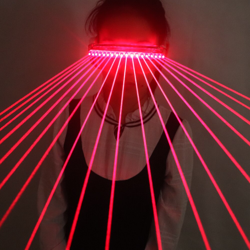 650nm Red Laser Glasses Party LED Sunglasses 18pcs Laser Influx of People Stage Flashing Glass Gogo Show Supplies